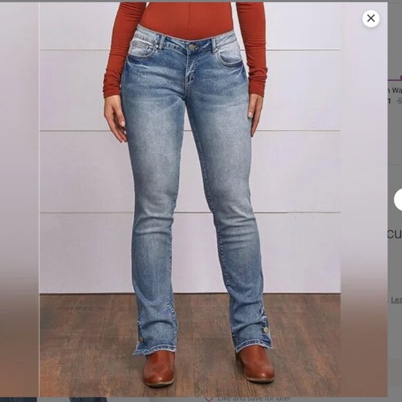 Flamingals Butt Lifting Bootcut Jeans XL stretchy fits GREAT - Picture 3 of 12